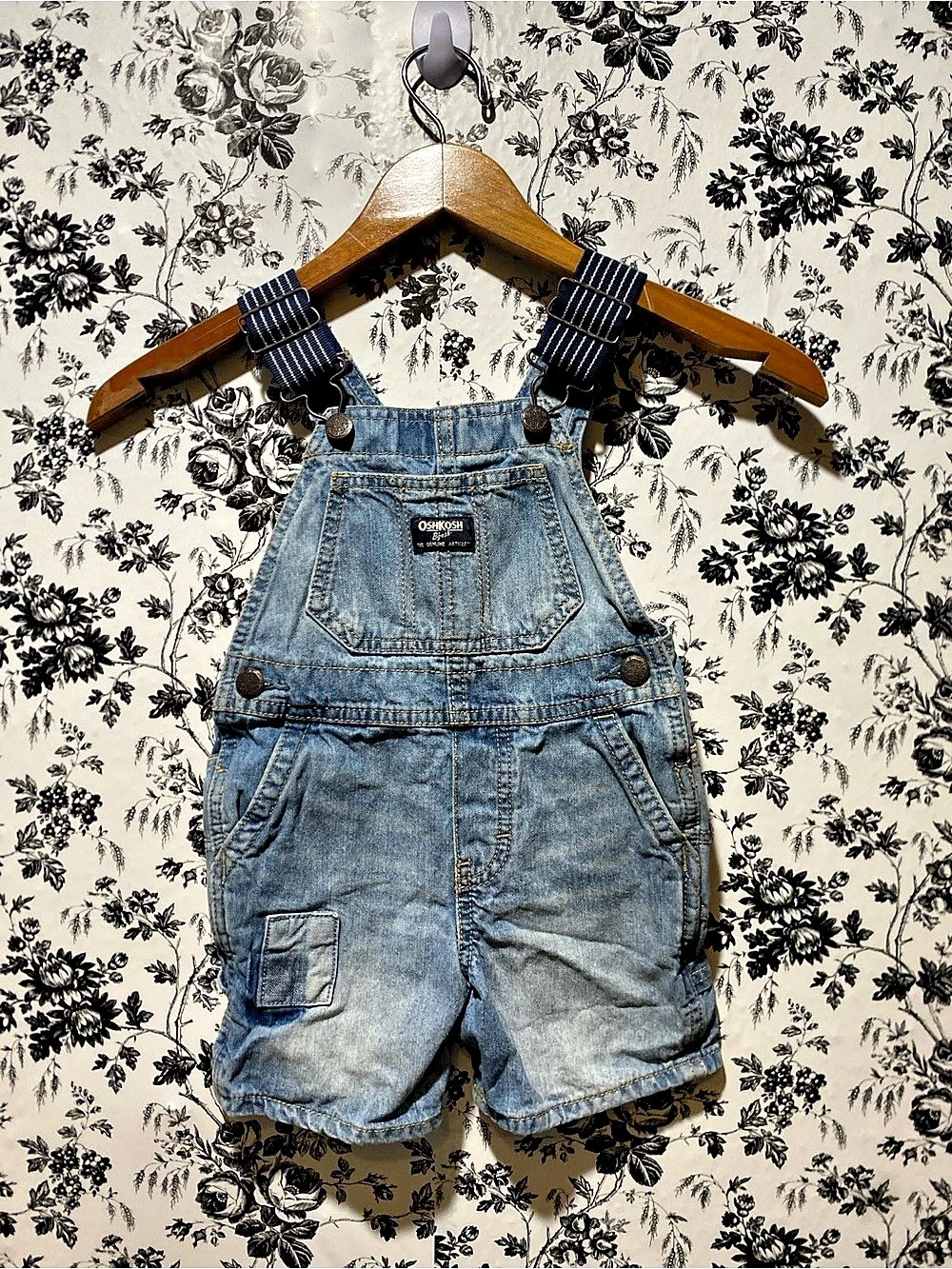 OshKosh B'gosh Vestbak Denim Short Overalls in Blue